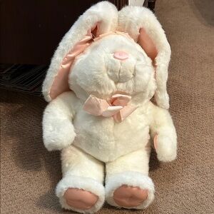 Plush White and Pink Bunny Stuffed Animal